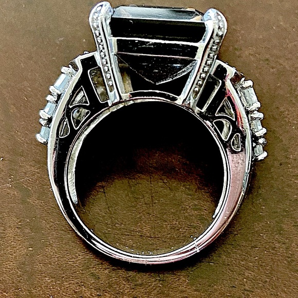 Signed Sterling Silver 925 Vintage Smoky Quartz Ring Size 7 - Picture 4 of 6